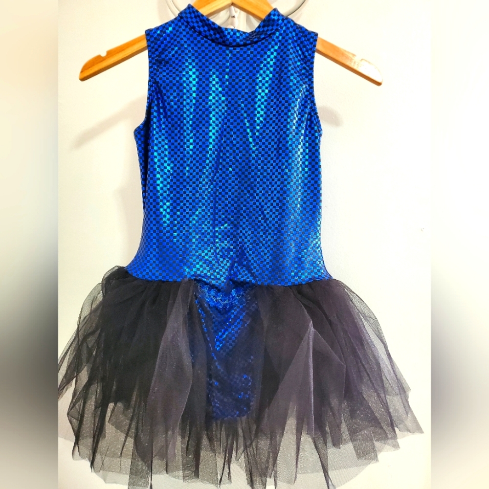 Women's Royal Blue and Black  Dance Performance Recital Costume Size Small